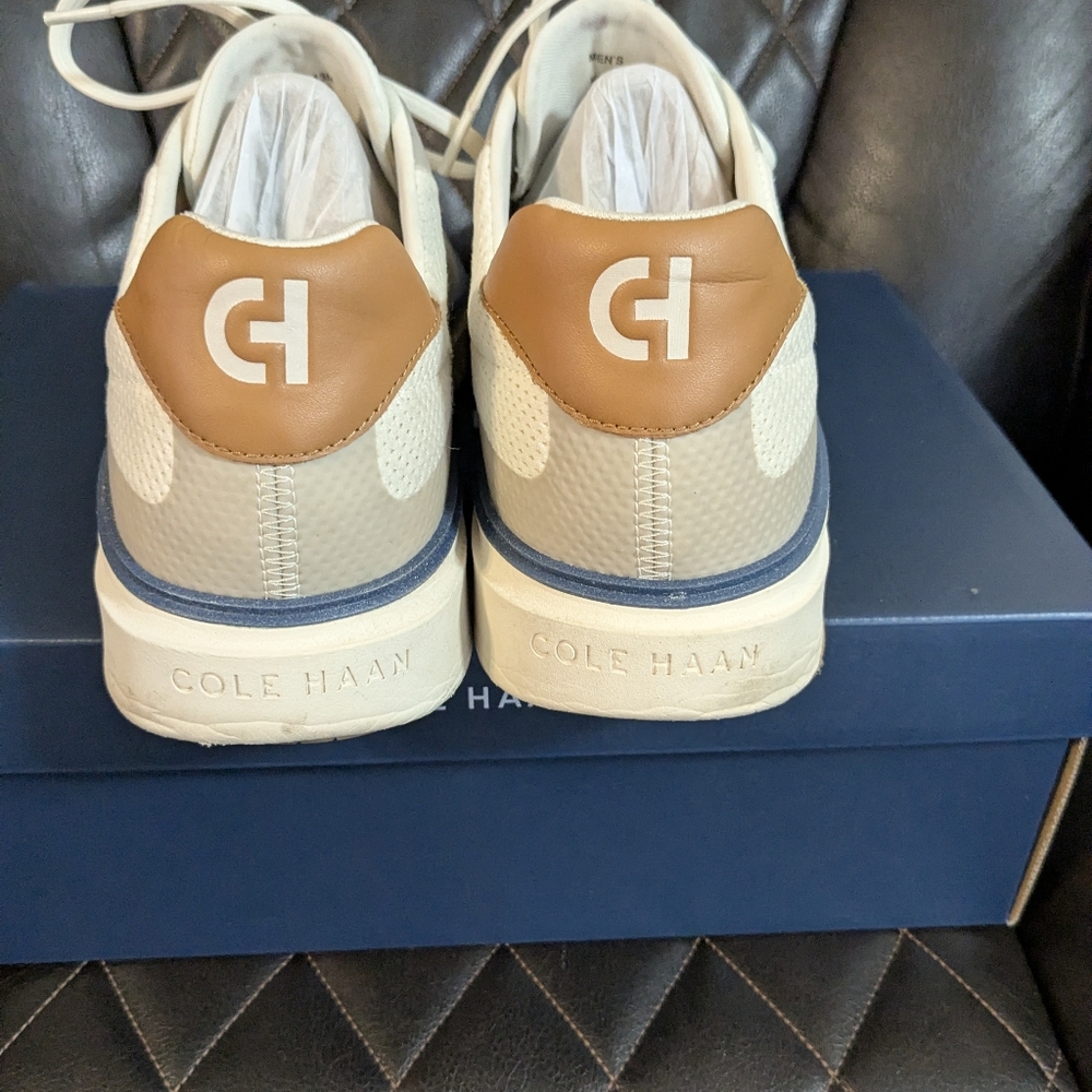 Cole Haan Men's White and Tan Sneakers - Picture 3 of 6